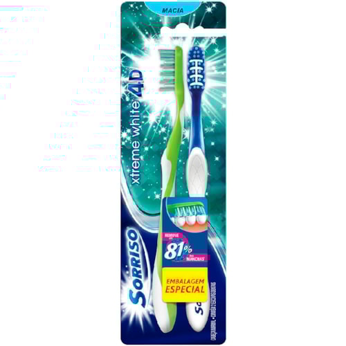 Escova Dental Sorriso Exteme White 4D 2 unidades