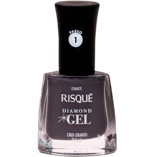 Esmalte Cremoso Risqué Diamond Gel Cinza Granito 9,5ml