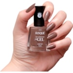 Esmalte Cremoso Risqué Diamond Gel Couro Nude 9,5ml