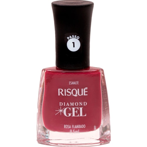 Esmalte Cremoso Risqué Diamond Gel Rosa Flambado 9,5ml