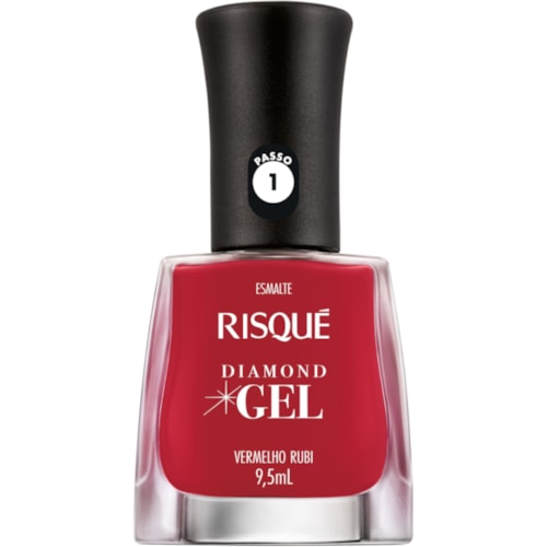 Esmalte Cremoso Risqué Diamond Gel Vermelho Rubi 9,5ml