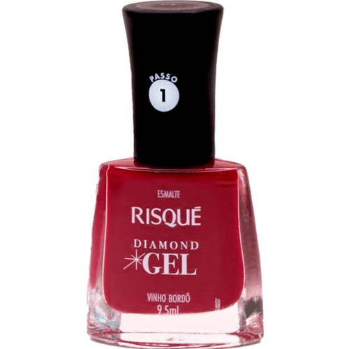 Esmalte Cremoso Risqué Diamond Gel Vinho Bordô 9,5ml