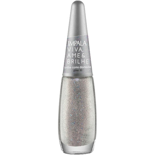 Esmalte Impala Glitter Viva, Ame e Brilhe Brilhe Diamante 7,5ml