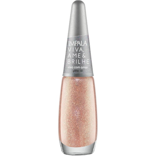 Esmalte Impala Glitter Viva, Ame e Brilhe Viva com Amor 7,5ml