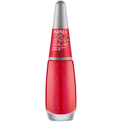 Esmalte Impala Viva, Ame & Brilhe Hoje Eu Posso Glitter 3D 7,5ml