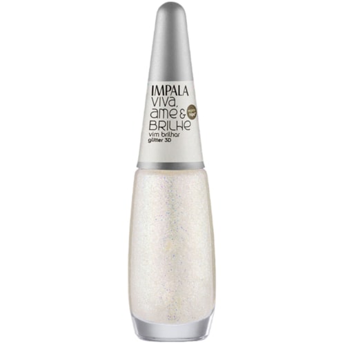 Esmalte Impala Viva, Ame & Brilhe Vim Brilhar Glitter 3D 7,5ml