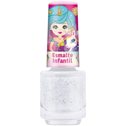 Esmalte Infantil Magia de Princesa Flitter Coelho Branco 6,5ml