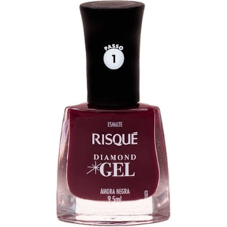 Esmalte Risqué Diamond Gel Amora Negra 9,5ml