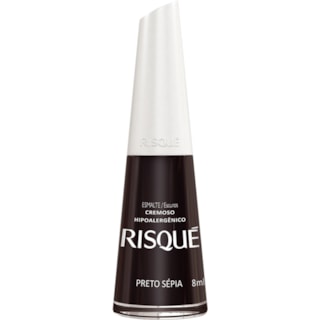 Esmalte Risqué Escuro Cremoso Preto Sépia 8ml