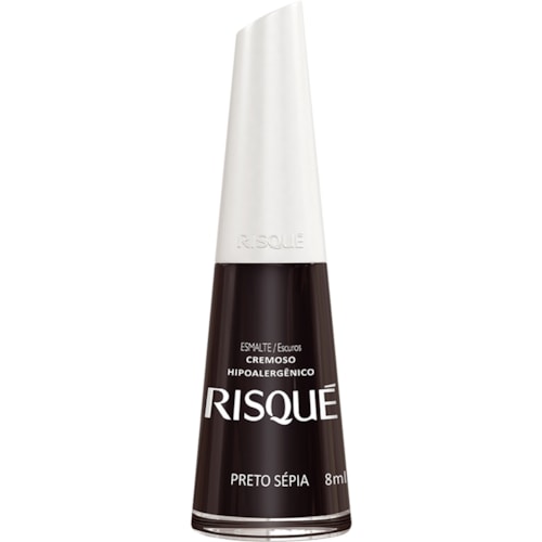 Esmalte Risqué Escuro Cremoso Preto Sépia 8ml