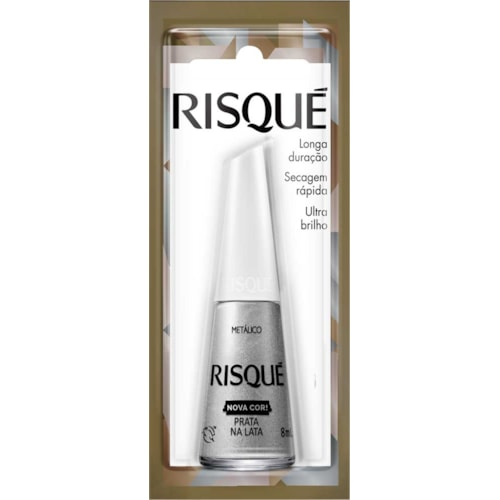 Esmalte Risqué Prata na Lata Metálico 8ml