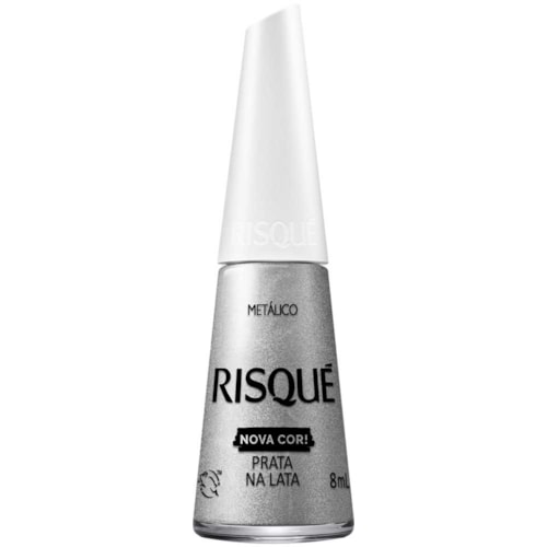 Esmalte Risqué Prata na Lata Metálico 8ml