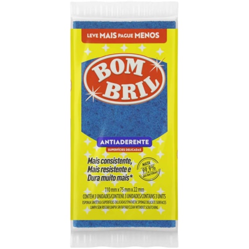 Esponja Bombril Antiaderemte 3Un