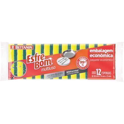 Esponja Esfrebom Multiuso Abrasiva 12Un