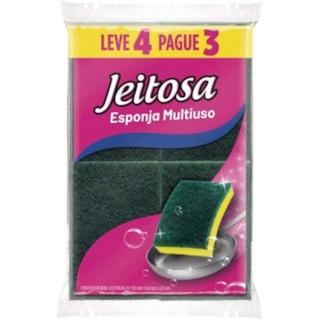 Esponja Jeitosa Multiuso Leve 4Un Pague 3Un