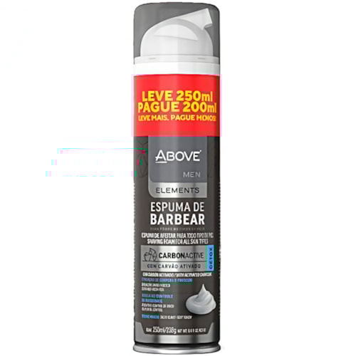 Espuma de Barbear Above Carbon Active Leve 250ml Pague 200ml