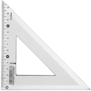 Esquadro Plástico Waleu 21cm 45 - 10 Unidades