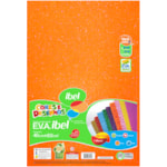 EVA Ibel Glitter Cor Laranja Neon 40cmx60cm 10Un