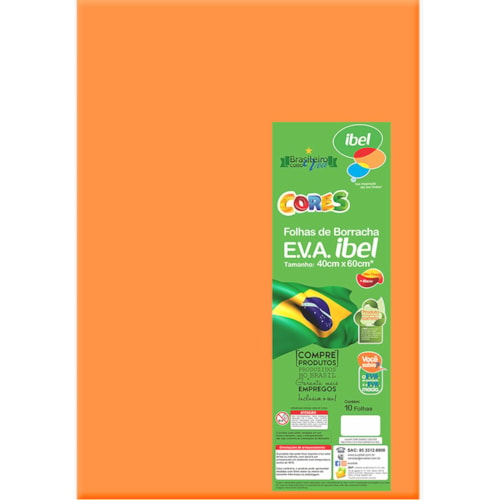 EVA Ibel Liso Cor Cenoura 40cmx60cm 10Un