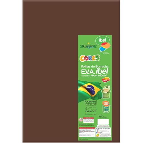 EVA Ibel Liso Cor Marrom 40cmx60cm 10Un