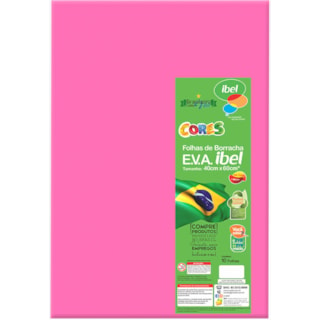 EVA Ibel Liso Cor Rosa Flour 40cmx60cm 10Un