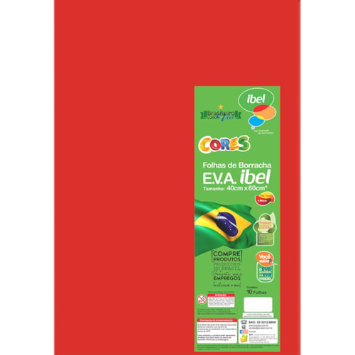 EVA Ibel Liso Cor Vermelho 40cmx60cm 10Un