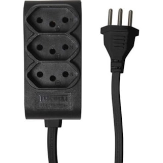 Extensão Taschibra Com Tomada 2M 3P Preto