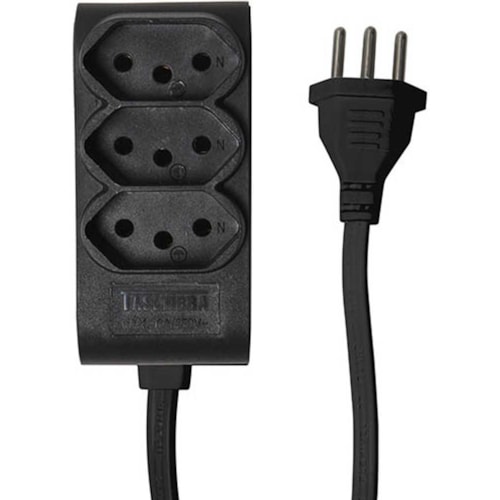 Extensão Taschibra Com Tomada 3M 3P Preto