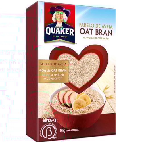 Farelo de Aveia Quaker Oat Branca 165g