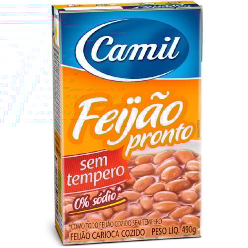 Feijão Carioca Pronto Camil Sem Tempero 490g