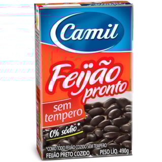 Feijão Preto Pronto Camil Sem Tempero 490g