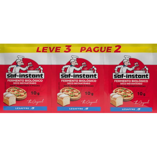 Fermento Biológico Saf Instant Seco 10g Leve 3 Pague 2