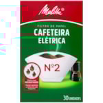 Filtro de Papel Melitta Nº2 Cafeteira Elétrica 30Un