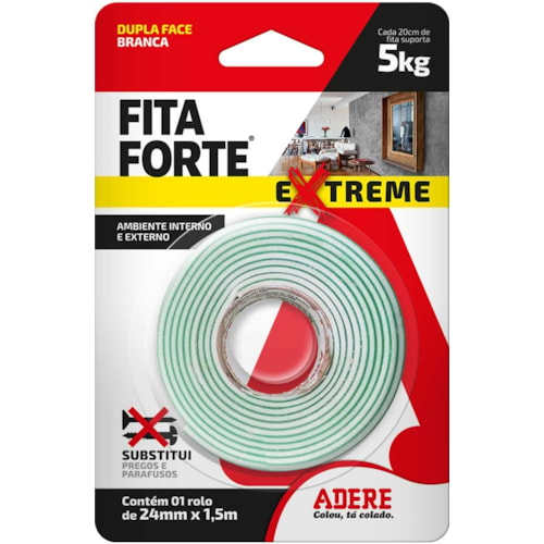 Fita Adesiva Adere Dupla Face 24mmX1,5M
