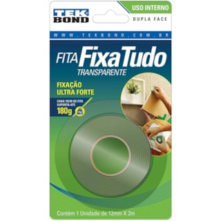 Fita Adesiva Tekbond Dupla Face Transparente 12mmx2m
