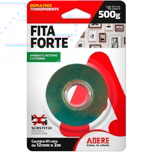 Fita Dupla Face Adere Fita Forte 12mmX2m