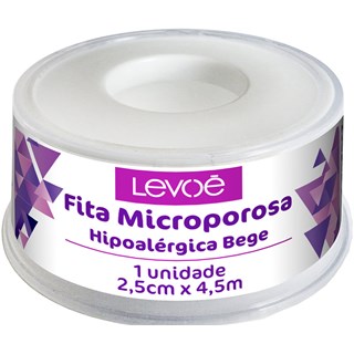 Fita Levoé Microporosa Bege 2,5cmX4,5m