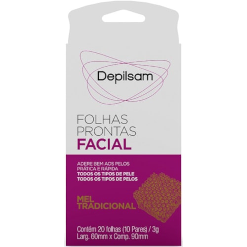 Folhas Prontas para Depilação Facial Depilsam Mel 10 Unidades