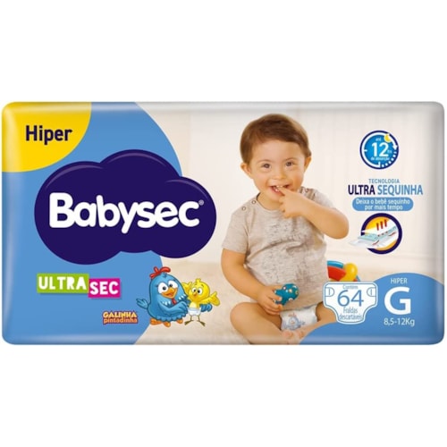 Fralda Babysec Ultra Sec Galinha Pintadinha Hiper G 64Un