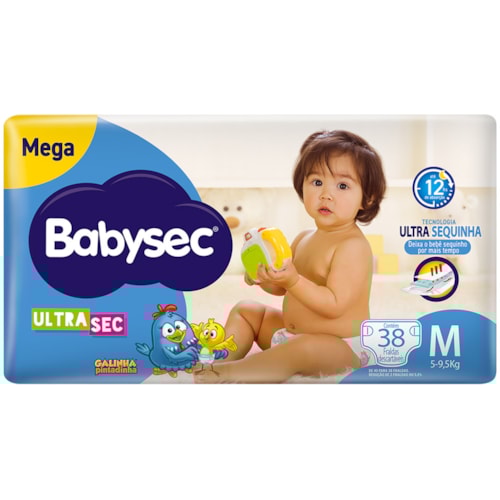 Fralda Babysec Ultra Sec Galinha Pintadinha Mega M 38Un