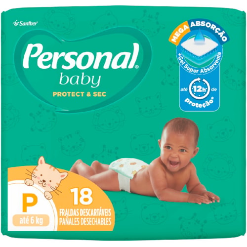Fralda Descartável Personal Baby Protect & Sec Jumbinho P 18Un