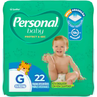 Fralda Descartável Personal Baby Protect & Sec Jumbo G 22Un