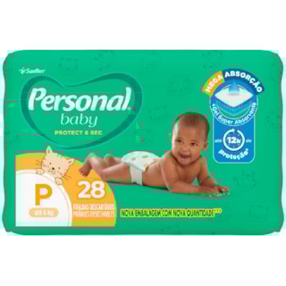Fralda Descartável Personal Baby Protect & Sec Jumbo P 28Un