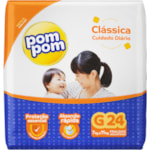 Fralda Descartável Pompom Clássica G 24Un