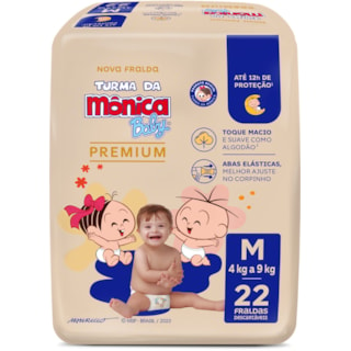 Fralda Descartável Turma da Mônica Baby Premium M 22Un