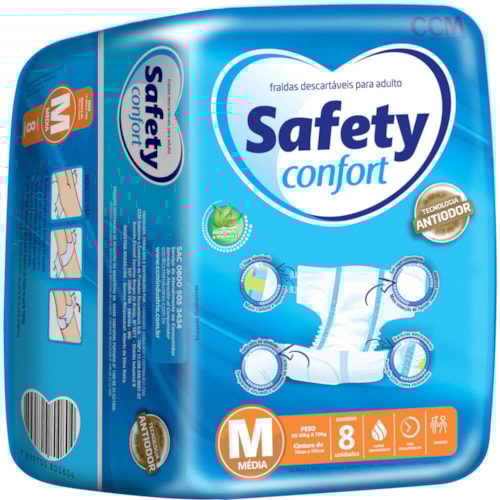 Fralda Geriátrica Safety Confort Tamanho M 8 Unidades