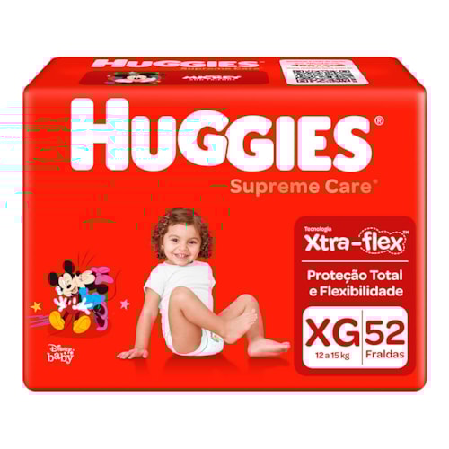 Fralda Huggies Supreme Care Hiper XG 52 unidades