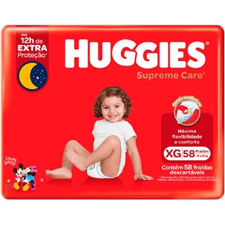 Fralda Huggies Supreme Care Hiper XG 58 Unidades