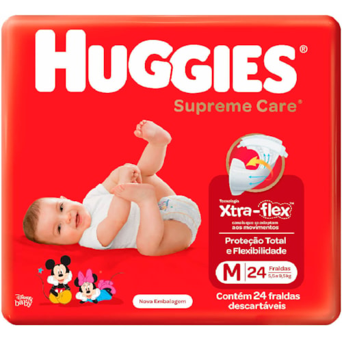 Fralda Huggies Supreme Care Jumbo M 24 Unidades