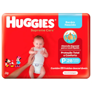 Fralda Huggies Supreme Care Jumbo P 28 unidades